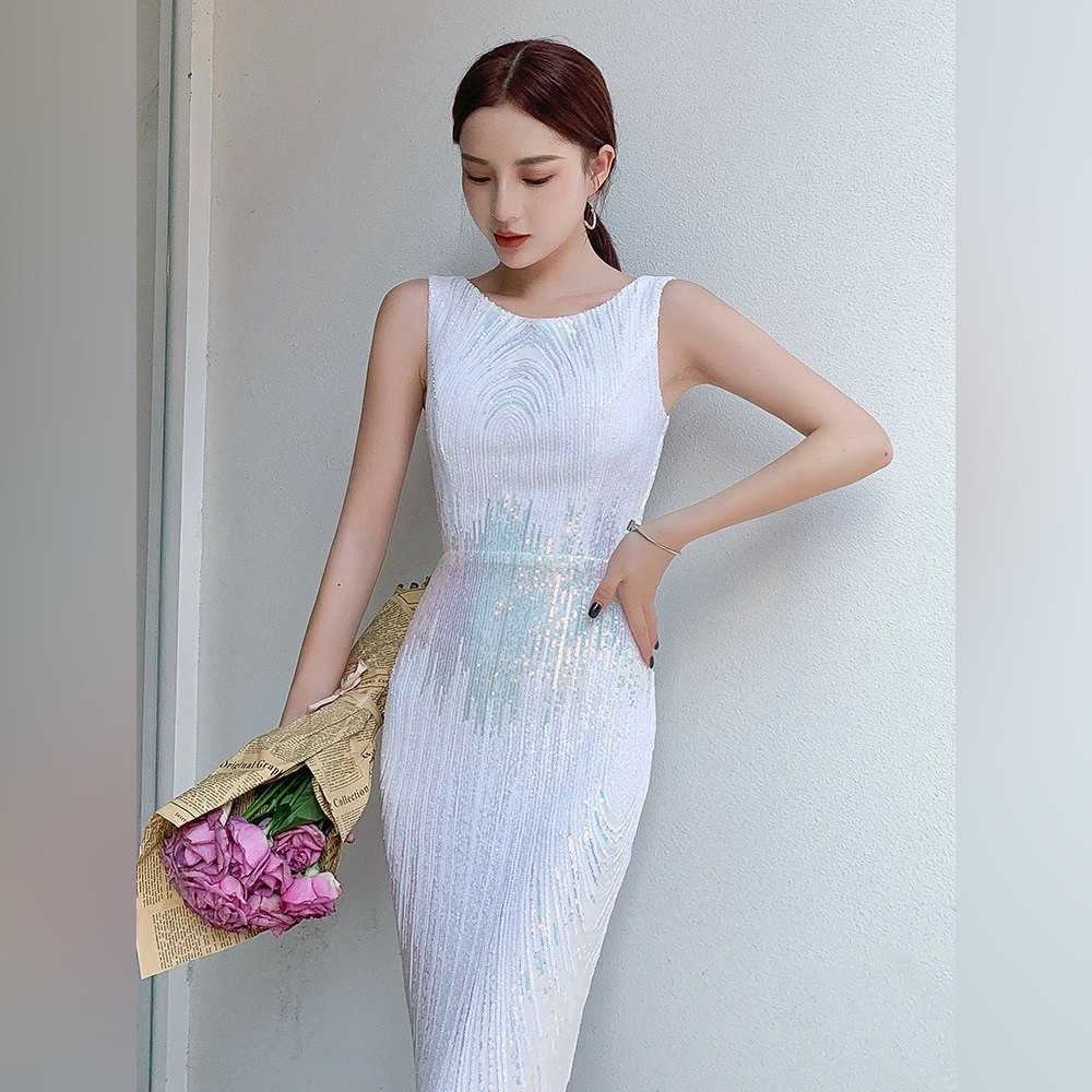 Radiant White Sleeveless Maxi Dress - Picture 3 of 4